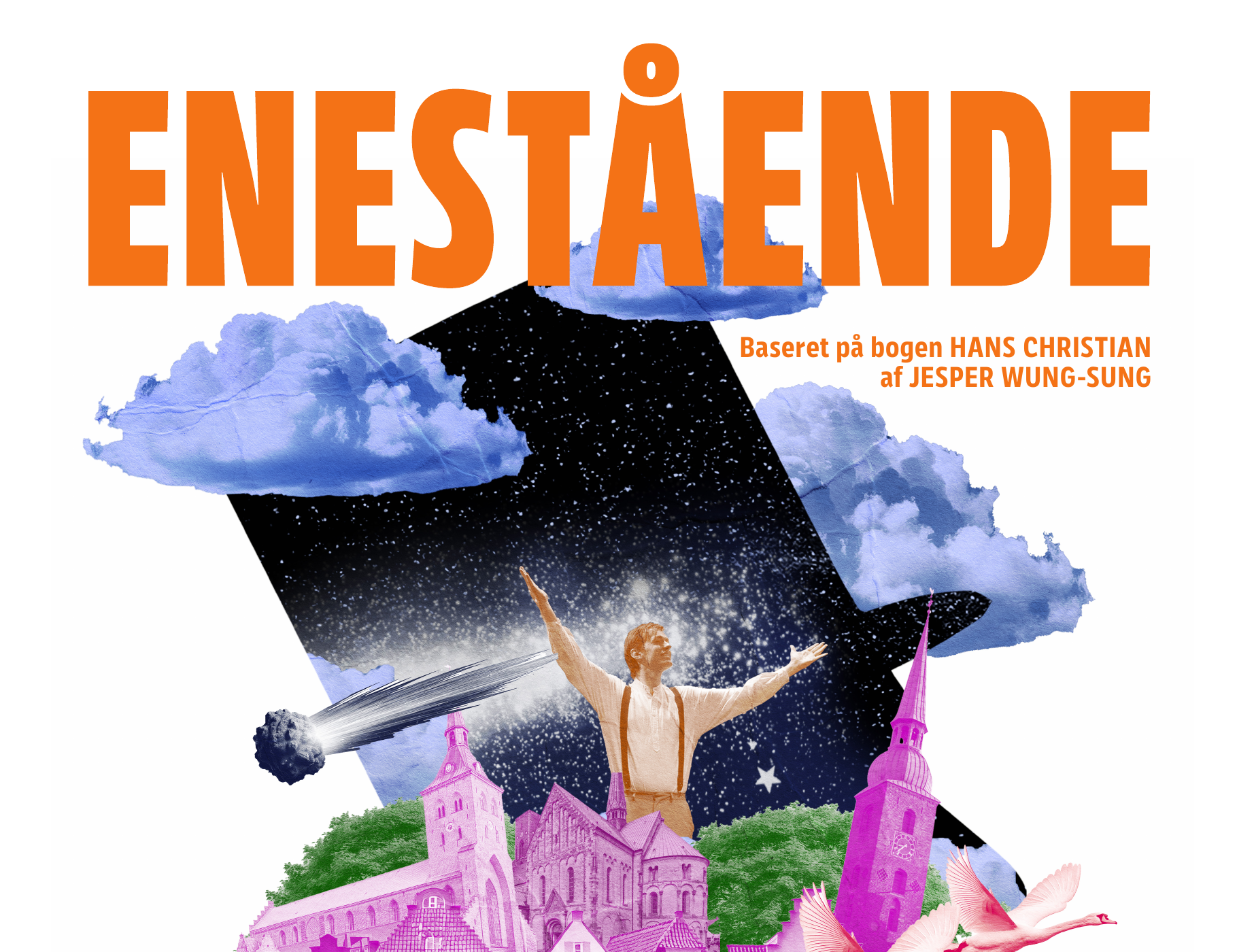 Øverste del af plakaten til Enestående, produceret af Showmen.
